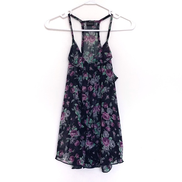 Flowy Floral Sheer Top S/M - Picture 1 of 4